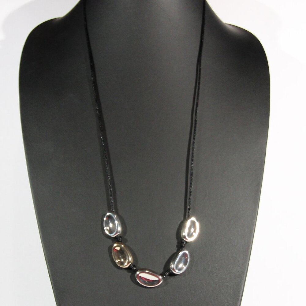 NWT J Jill Adjustable Sculpted Silver and Gold Tone Necklace